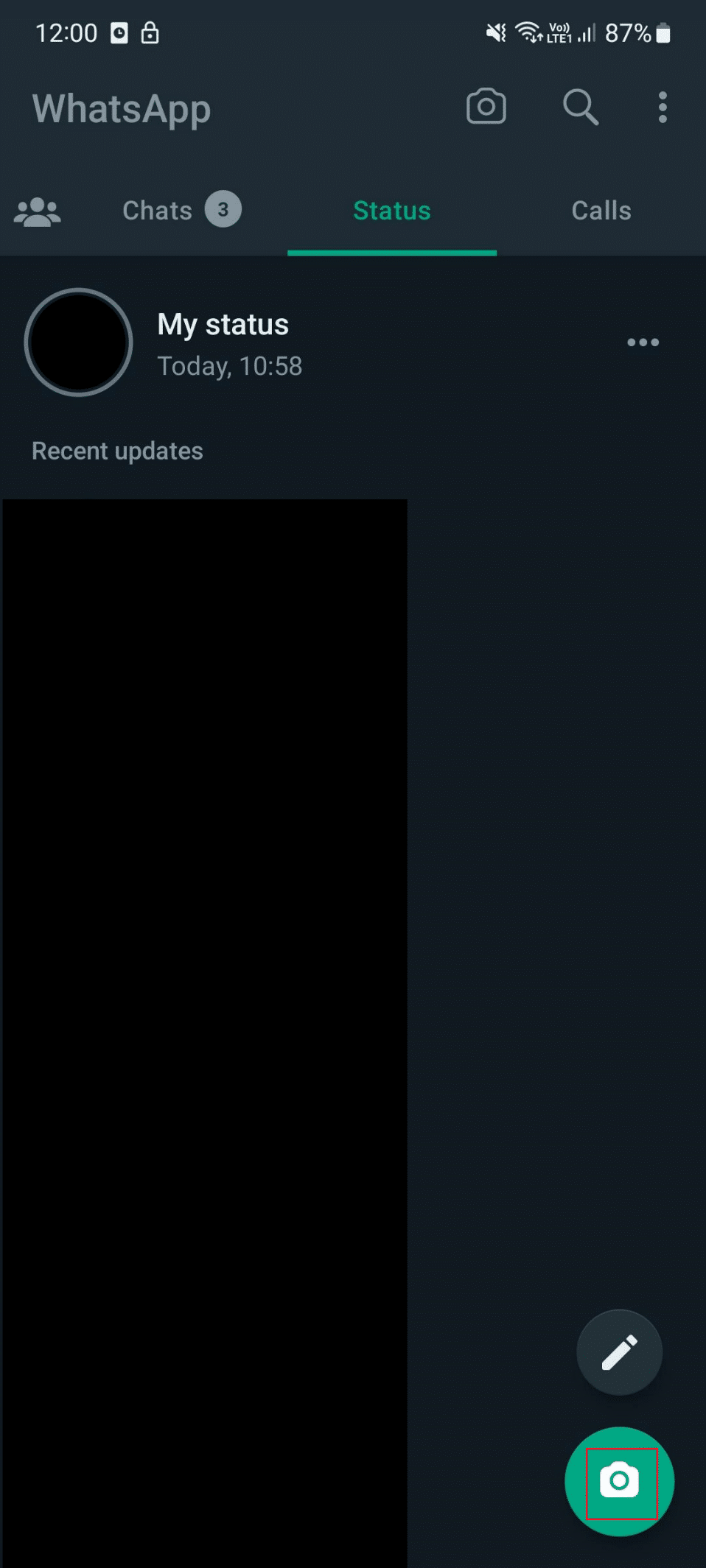 icono de cámara whatsapp | Cómo publicar un estado de audio de WhatsApp