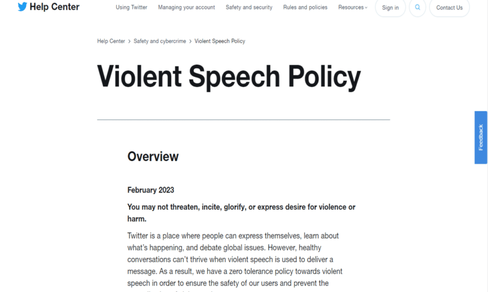 Twitter Nuevas Políticas y Reglas sobre Contenido Violento