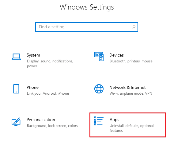 Ahora, haga clic en Aplicaciones