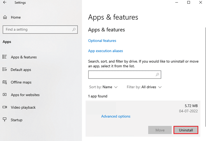 haga clic en Forza Horizon FH4 y seleccione la opción Desinstalar