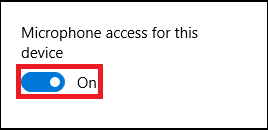 active la palanca para el acceso al micrófono para este dispositivo
