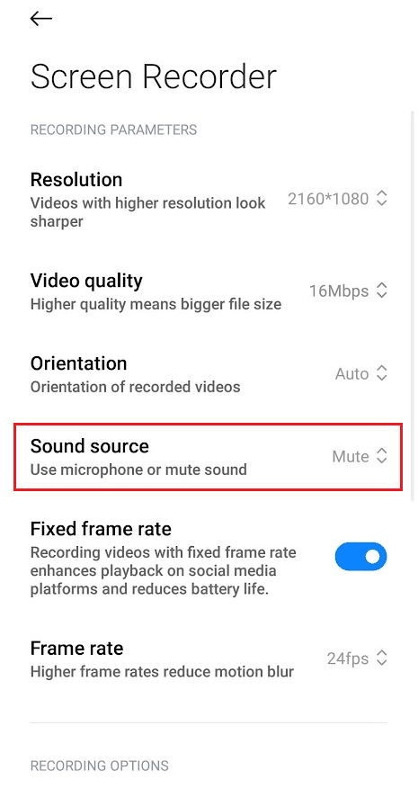 toca Fuente de sonido