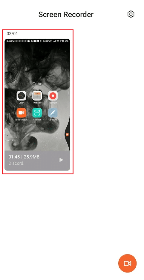 Vuelva a la aplicación Screen Recorder y toque la grabación guardada para reproducirla