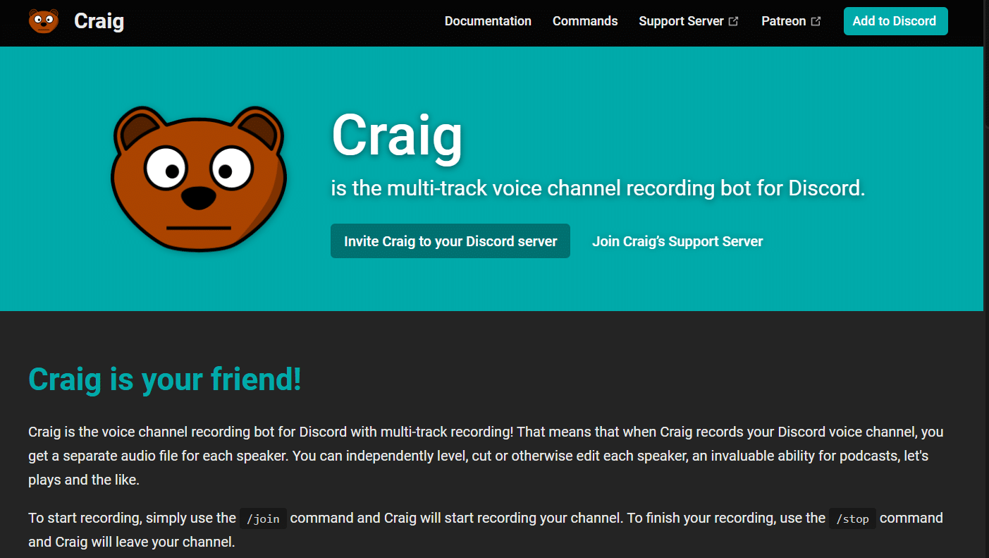 Sitio web de Craig