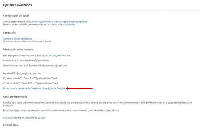 imagen vincular tu canal de YouTube a tu perfil o a tu página de Google plus