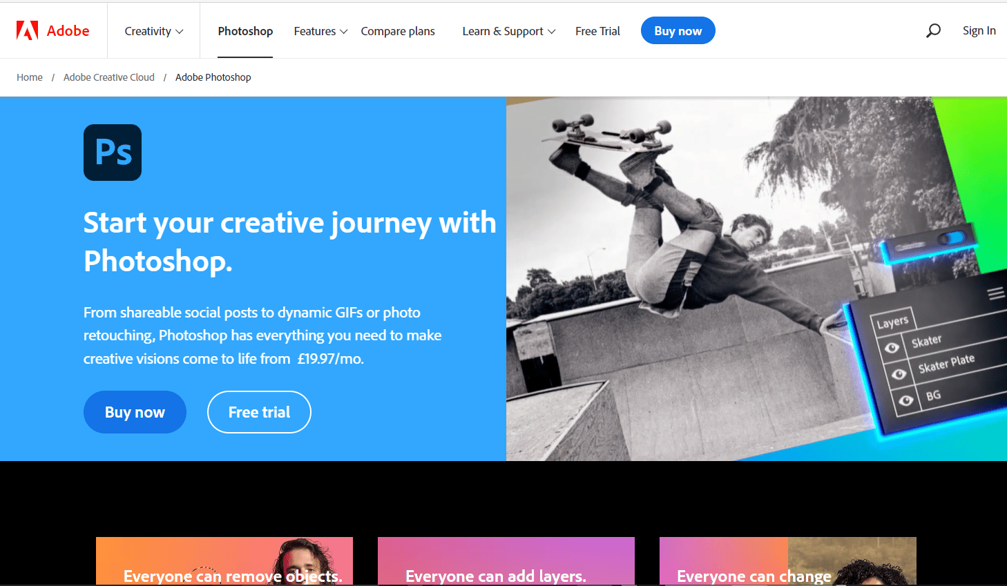 página web de adobe photoshop |  Photoshop contra Canva