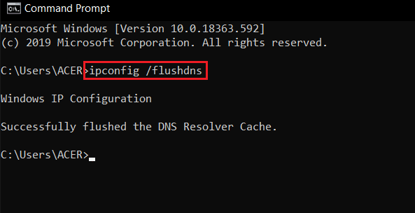ipconfig enjuagar dns