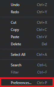 seleccione Preferencias. Cómo reparar el error de conexión de Spotify Code 4 en Windows 10