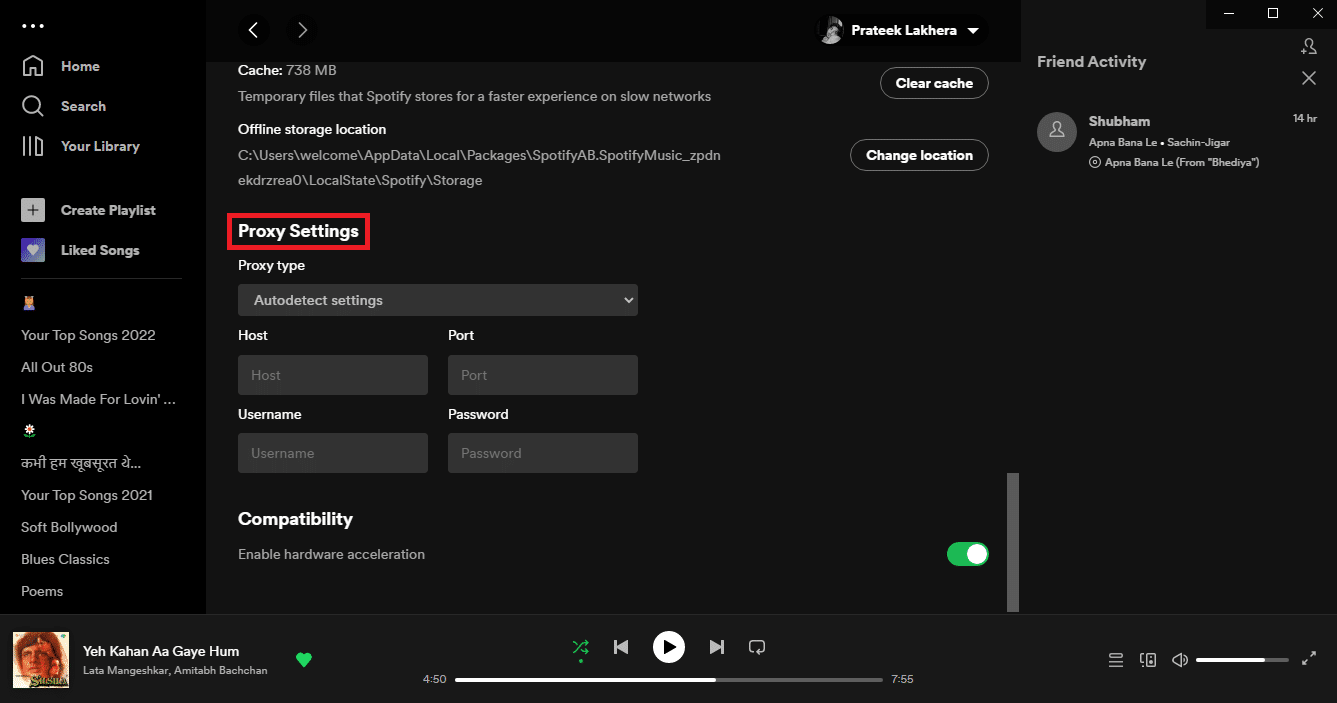 Desplácese hacia abajo hasta Configuración de proxy