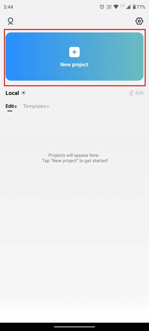 Toca Nuevo proyecto
