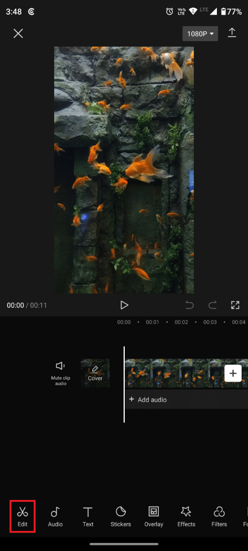 toca Editar en la parte inferior izquierda de la pantalla