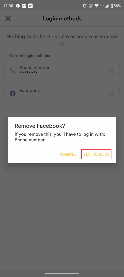 toca la opción SÍ, ELIMINAR. Cómo restaurar los deslizamientos de Bumble