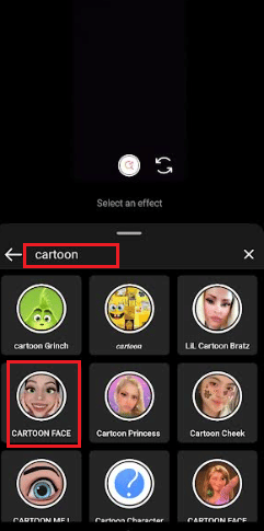 filtro de cara de dibujos animados