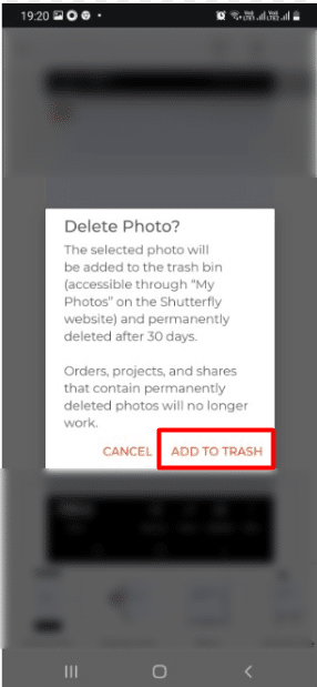 AÑADIR A LA PAPELERA | Cómo usar la aplicación Shutterfly
