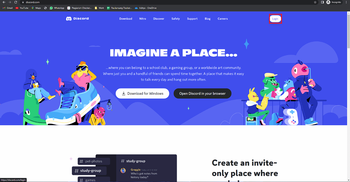 haga clic en la opción para iniciar sesión. Reparar el correo electrónico de Discord ya está registrado Error