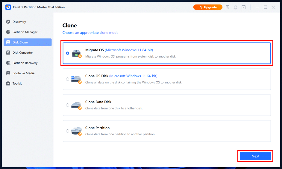 Seleccione Migrar sistema operativo y haga clic en el botón Siguiente. | ¿Por qué Windows 11 es repentinamente tan lento y cómo solucionarlo?