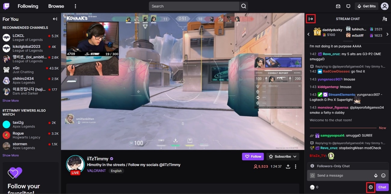 Haga clic en el icono de flecha en la parte superior izquierda del panel de chat.  Esto minimizará la ventana de chat.