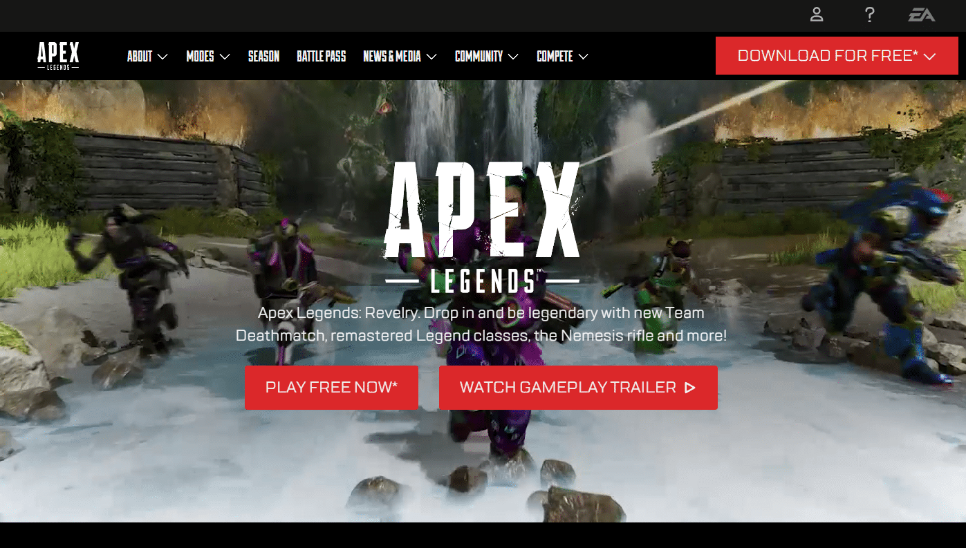 Sitio web de Apex Legends