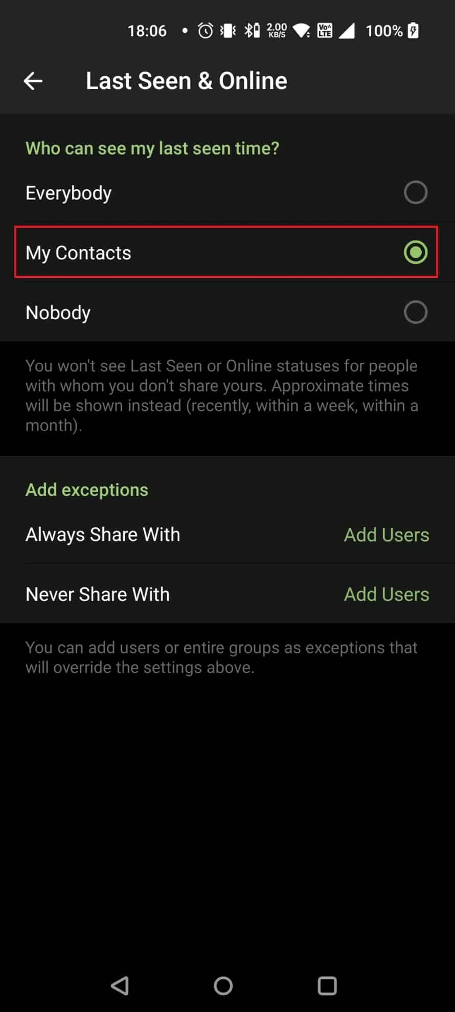seleccione Mis contactos