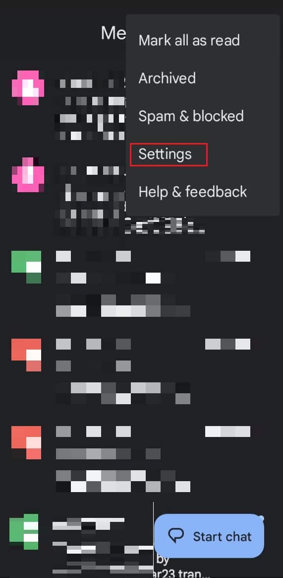 Configuración de mensajes Android