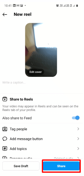 Y toca compartir.  |  Cómo obtener el filtro de cara triste en Snapchat