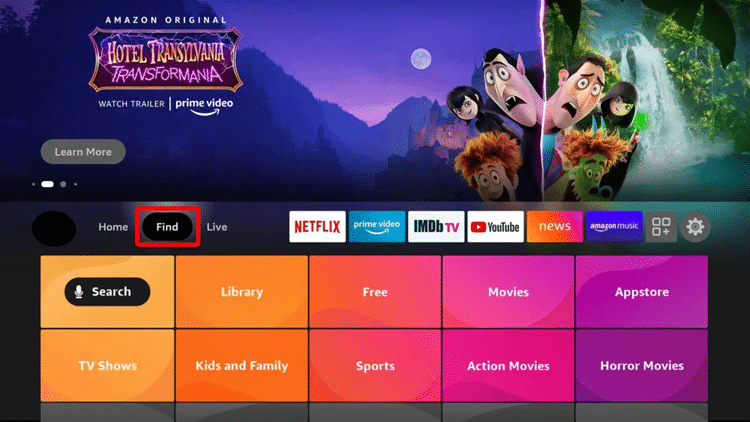 Seleccione la opción Buscar. 9 formas de reparar el código de error 7136 de Amazon Prime