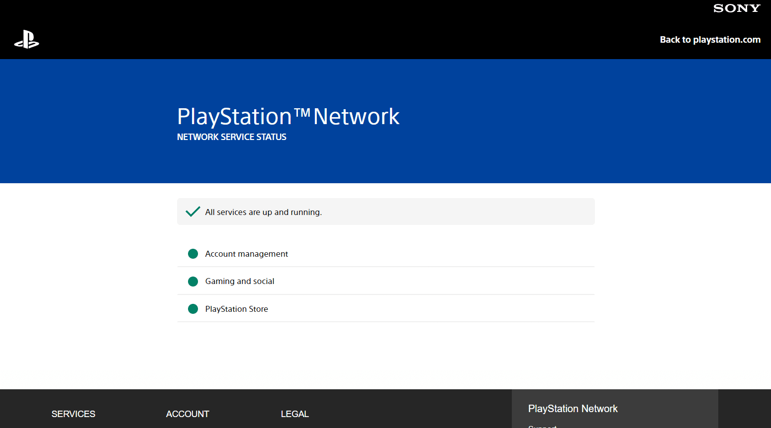 Verificar el estado de la red de PlayStation 