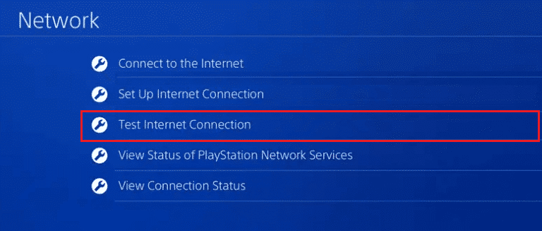 Seleccione Probar conexión a Internet
