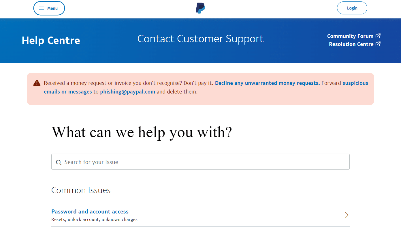 Atención al cliente de PayPal