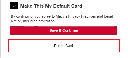 haga clic en Eliminar tarjeta
