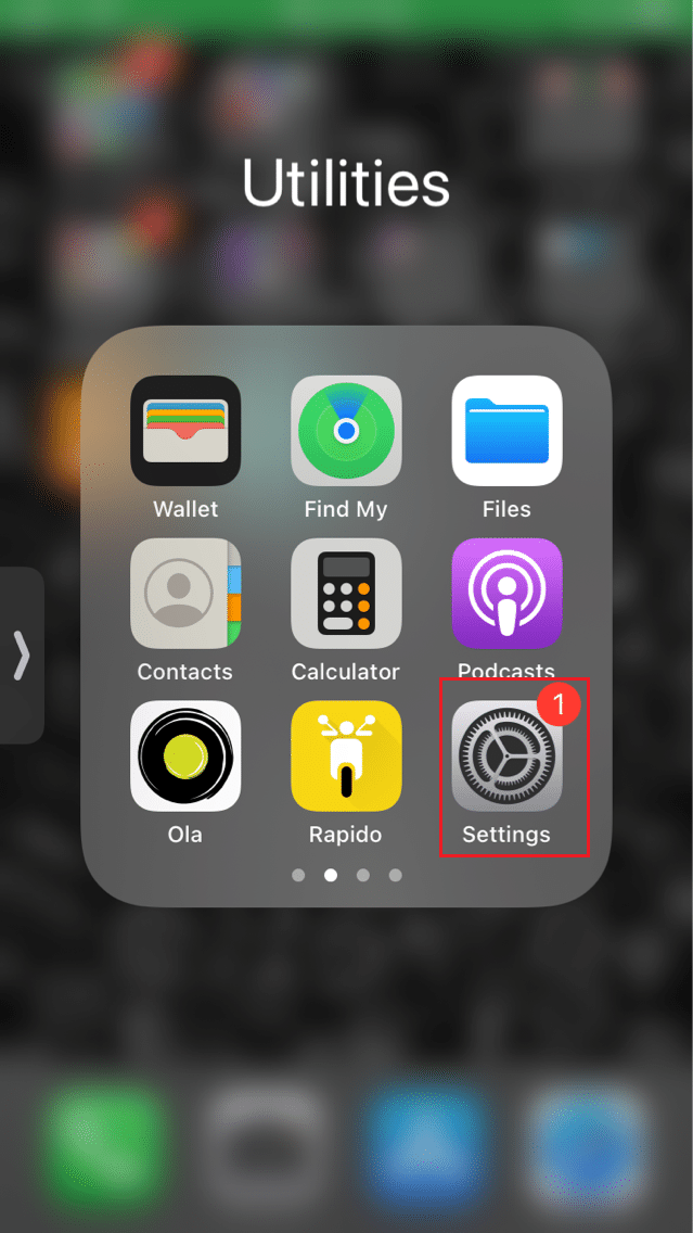 toque el icono de configuracion en iPhone