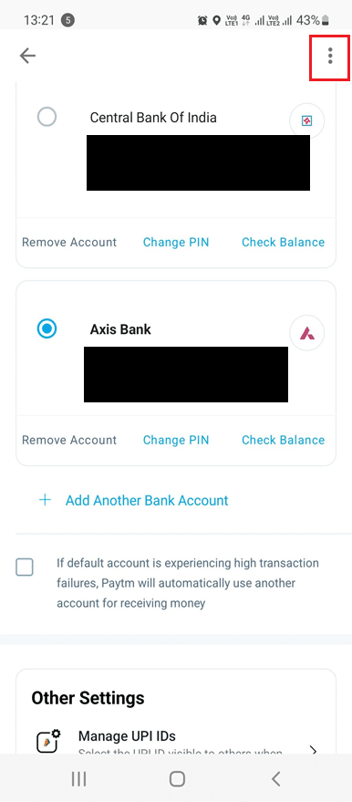 toque el ícono de tres puntos en la esquina superior derecha