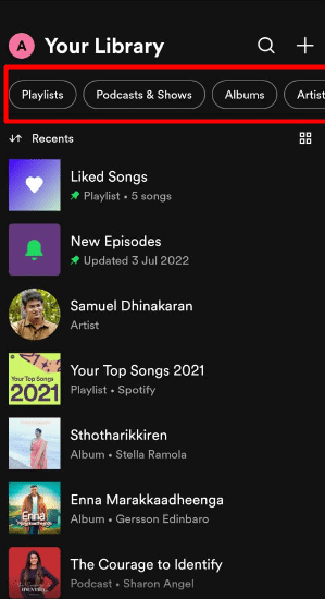 Toca la lista de reproducción o el artista.  |  ¿Puedes ver tus estadísticas actuales de Spotify?