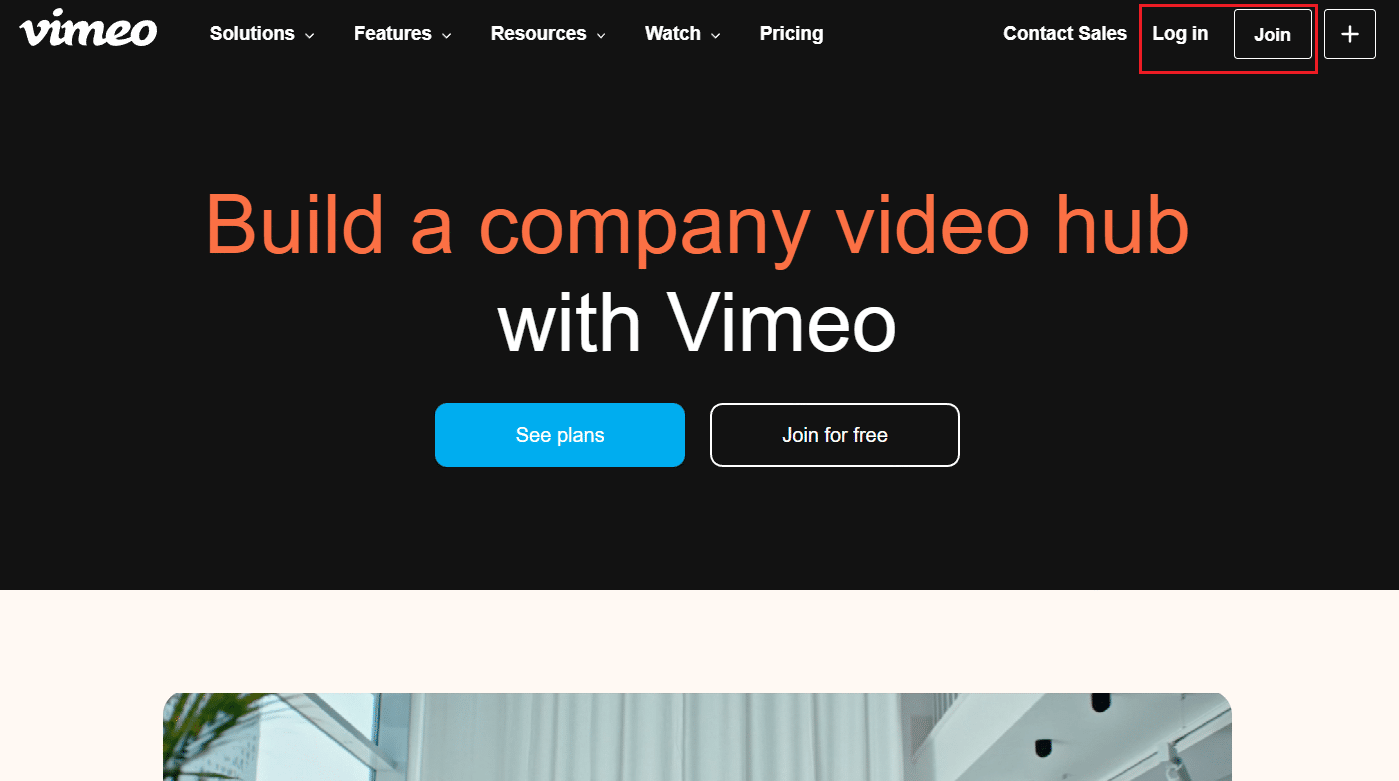 Sitio web de Vimeo: únete o inicia sesión