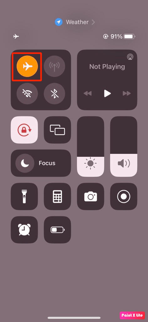 toque el icono de modo avión |  Error de SSL iPhone