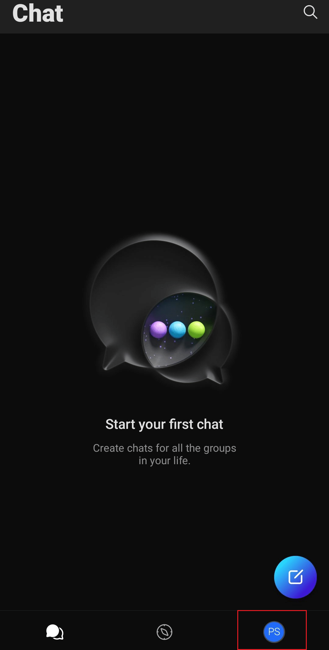 Toca el ícono de perfil 