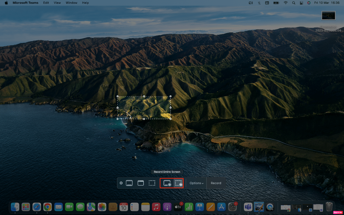 haga clic en la opción de grabación de pantalla |  Cómo grabar en pantalla en Mac