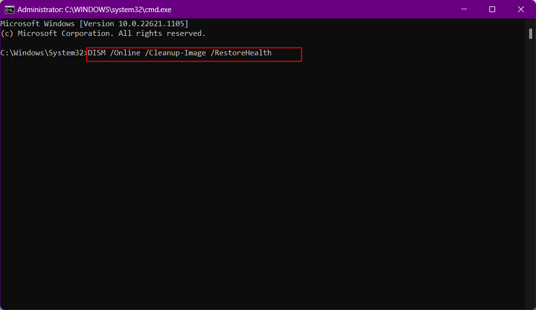 comando para restaurar |  La actualización de Windows falló con el error 0x80242016