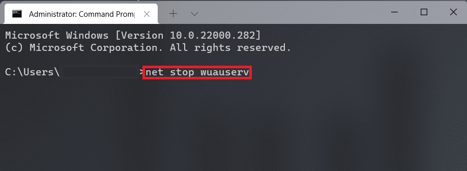 comando para detener wuauserv en la ventana del símbolo del sistema |  La actualización de Windows falló con el error 0x80242016