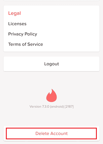 toque Eliminar cuenta