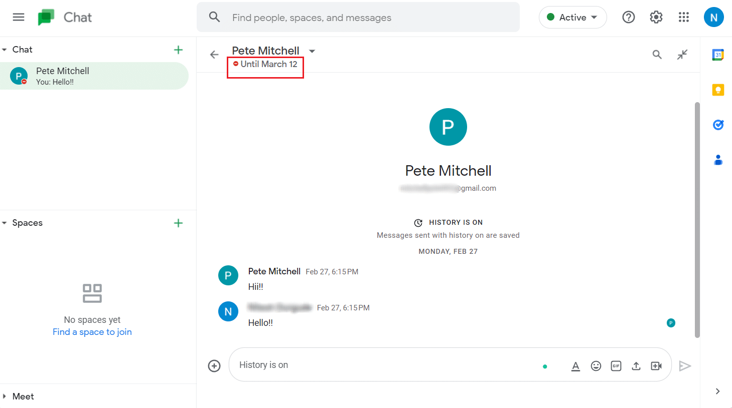 el punto rojo con un guión significa el estado de no molestar para esa cuenta