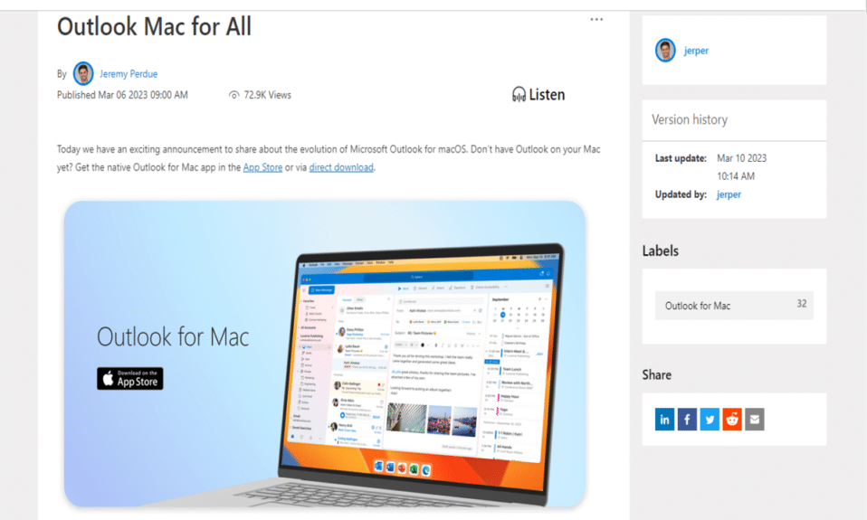 Microsoft hace que Outlook para Mac sea gratuito