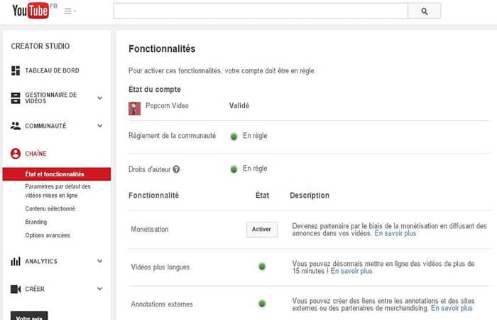 funciones (CREATOR STUDIO> CANAL> Estado y funciones)