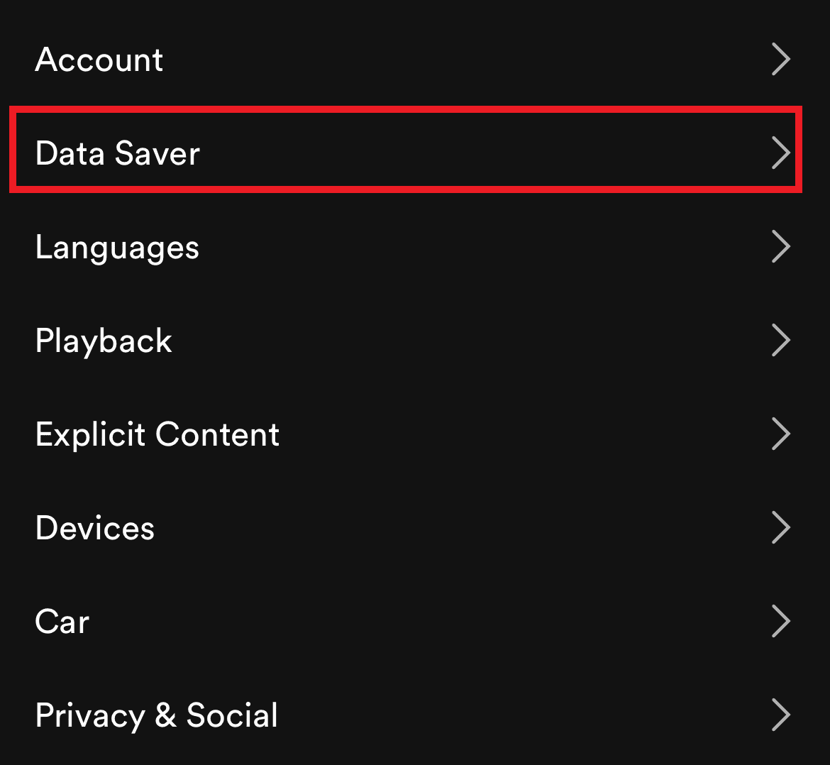 Toque en Ahorro de datos.  Arreglar el lienzo de Spotify que no se muestra