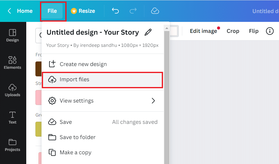 Seleccione Importar archivos