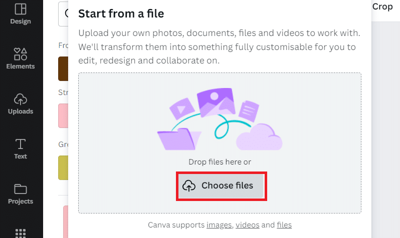 Haga clic en Elegir archivos
