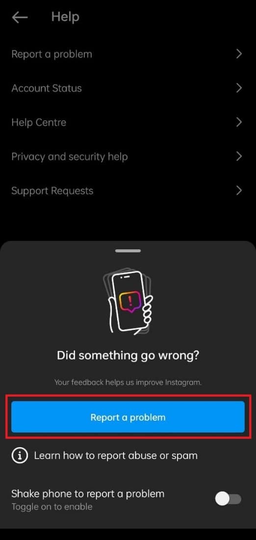 reportando un problema