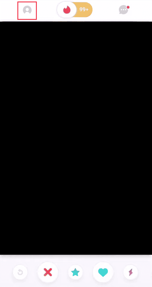 Toque la imagen de perfil en la esquina superior izquierda