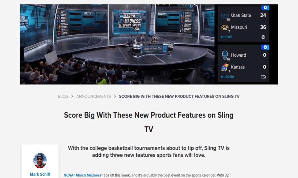 Sling TV lanza nuevas funciones justo a tiempo para NCAA March Madness