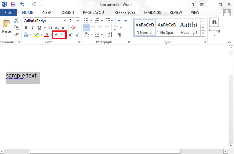 Haga clic en el icono desplegable del caso en la pestaña Inicio. Cómo habilitar o deshabilitar las mayúsculas automáticas en Word